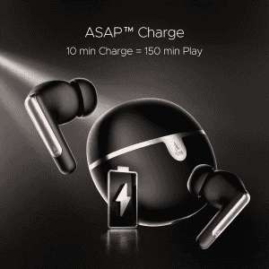 boAt Airdopes 161 ANC Elite | ASAP Charge & ENx Technology Bluetooth | Black