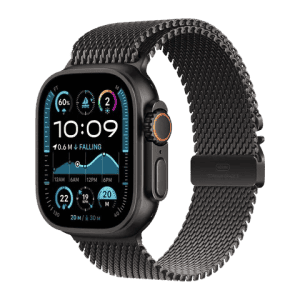 Apple Watch Ultra 2 | GPS+Cellular | 49mm |  M | Retina LTPO2 OLED Display | Titanium Milanese Loop Black Titanium Case