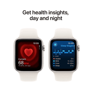 Apple Watch SE GPS with Starlight Sport Band | 44mm Retina LTPO OLED Display | Starlight Aluminium Case