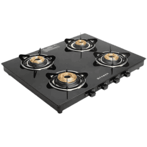 Faber Cooktop Spark 4BB BK Brass Manual Hob | 4 Burners | Black