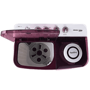 Voltas Beko Semi Automatic Top Load Washing Machine | 7.5 kg | 5 Star | White Maroon | WTT75DBRT