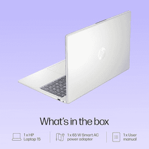 HP Thin and Light Laptop | Core i3 1315U | 13th Gen | 8 GB RAM | 512 GB SSD | 15.6 Inch | Natural Silver | 15-FD0582TU