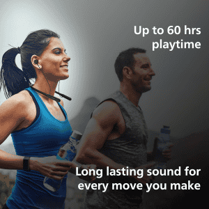 Philips Wireless In ear Neckband | 13mm | Deep Black | TAN1150BK/94