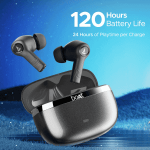 boAt Nirvana Iris EarBuds | upto 32 dB ANC | Crystal Bionic Sound | Crystal Black