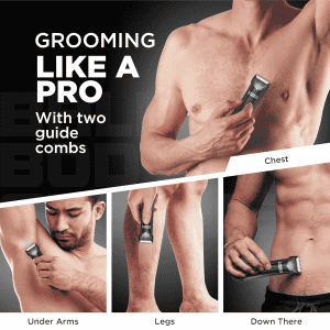 Havells Ballex Body Groomer | USB Type C Fast Charge | Black | BG3300