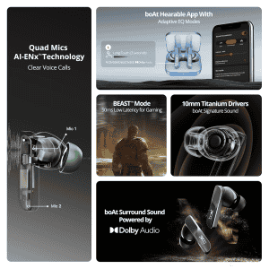 boAt Airdopes 800 | Dolby Audio | 4 Mics AI ENx Tech Titanium Drivers | Interstellar White