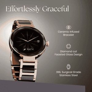 Titan Elixir Smart Watch for Women | 3.04 CM | AMOLED | Rose Gold & White