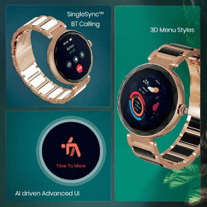 Titan Elixir Smart Watch for Women | 3.04 CM | AMOLED | Rose Gold & White