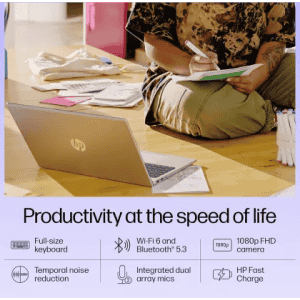 HP Thin and Light Laptop | Core i3 1315U | 13th Gen | 8 GB RAM | 512 GB SSD | 15.6 Inch | Natural Silver | 15-FD0582TU