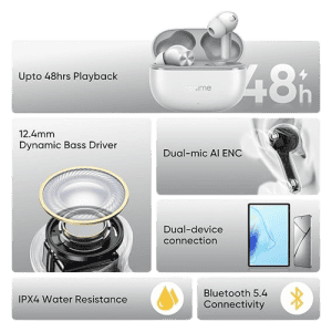 Realme Buds T200 Lite Bluetooth in Ear Earbuds | RMA2415 | Storm Grey