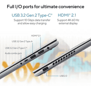 ASUS Vivobook S14 Flip |  Core i5 | 13th Gen 13420H | 16 GB | 512 GB SSD | 14 inch | Transparent Silver | TP3402VAO-LZ612WS
