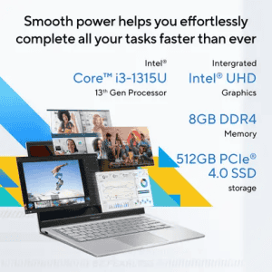 ASUS Vivobook 14 Thin and Light Laptop | Core i3 | 13th Gen 1315U | 8 GB | 512 GB SSD | 14 inch | Cool Silver | X1404VA-NK761WS