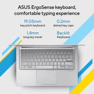 ASUS Vivobook 14 Thin and Light Laptop | Core i3 | 13th Gen 1315U | 8 GB | 512 GB SSD | 14 inch | Cool Silver | X1404VA-NK761WS