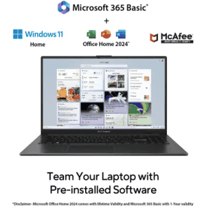 ASUS Vivobook Go 15 Thin and Light Laptop | AMD Ryzen 5-7520U | 16 GB | 512 GB SSD | 15.6 Inch | Mixed Black | E1504FA-NJ5542WS