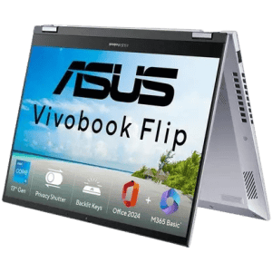 ASUS Vivobook S14 Flip |  Core i5 | 13th Gen 13420H | 16 GB | 512 GB SSD | 14 inch | Transparent Silver | TP3402VAO-LZ612WS