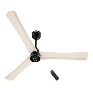 Atomberg Renesa Halo Smart BLDC fan | 1200mm | 5 star | Remote Ceiling fan for Home Works with Alexa | Sea Sand Ivory & Black