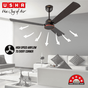 USHA AeroEdge BLDC Ceiling Fan | 1200mm | with RF Remote | smoke brown