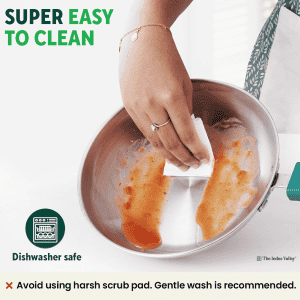 The Indus Valley Stainless Steel Capsule Fry pan |1.5Ltr | Green Bakelite Handle | 22 CM