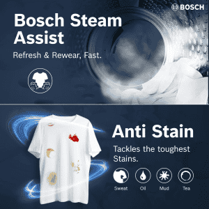 Bosch Fully Automatic Front Loading Washing Machine | 9 KG | 5 Star | Dark Silver | WGA2420SIN