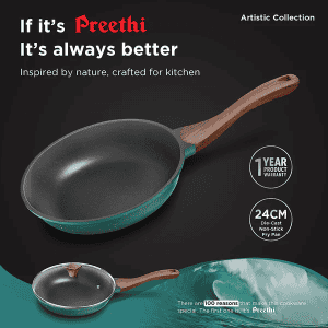Preethi Artistic Collection Die Cast Non Stick Fry Pan 24 cm
