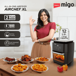 IMPEX MIGO AIRCHEF XL Digital Air Fryer | 12 L | 1800 W | Digital Display & 10 Preset Menu