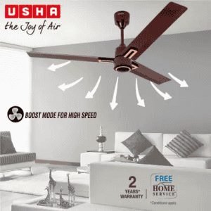 Usha Aeroedge Plus 5 Star Ceiling Fan   | 1200 mm | BLDC Motor with Remote | Brown