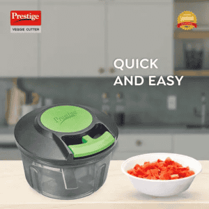 Prestige PVC 8.0 Veggie Cutter | 3 Stainless Steel Blades | Jumbo Bowl | Black | 43055
