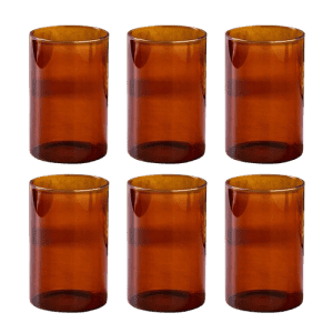 Borosil Amber Medium Glass Set | 295ml | 6pc | Transparent