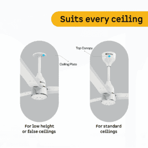 Atomberge Halo Smart Celilng Fan | 1200mm | Seasand Ivory & Black