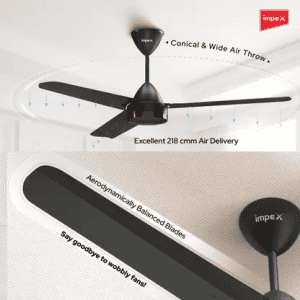Impex E-Saver BLDC Ceiling Fan with Remote Contro | 1200 mm | 5 star Rated Energy Efficient Ceiling Fan | Smoke Brown