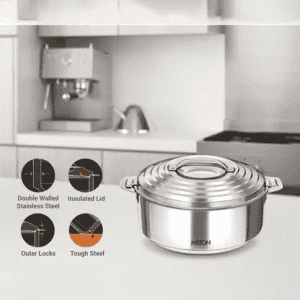 Milton Galaxia Stainless Steel Casserole | 2.5 L | Silver