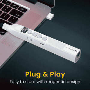 Portronics SlideMate 2 | Red Laser | Retractable Pointer | Rechargeable | Stylus Tip