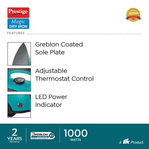 Prestige PDI 07 Magic Dry Iron | 1000W | Blue Black