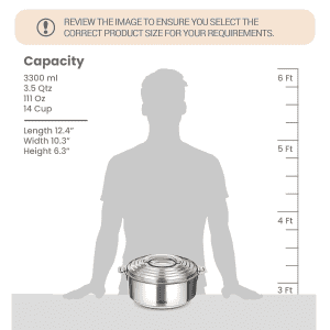Milton Galaxia 3500 Stainless Steel Casserole | 3500 ml | Silver