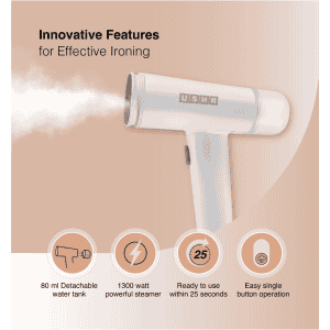 Usha Techne Direct 500 Garment Steamer | 1300 W | White