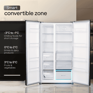Godrej Side by Side Door Refrigerator | 600 L | RS EONVELVET 646C RIT OP RS SBS