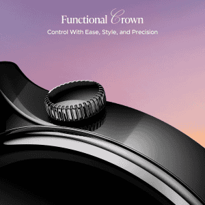 boAt Enigma Daze Smartwatch | Functional Crown | SOS with Location Tracking | Watch Face Studio | Metallic Black