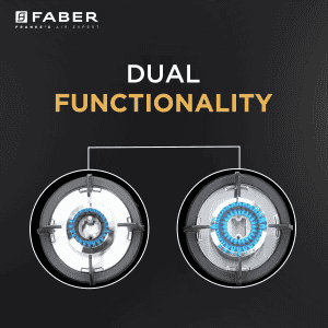 Faber HOB SUPERIA HT763 BR AI | 3 Brass Burners | Toughened Black Glass