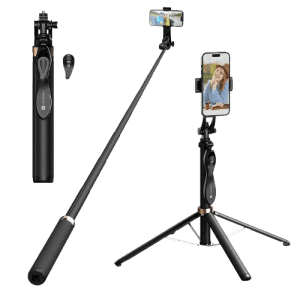 Portronics Lumistick Pro | Enhanced Stability Tripod | Detachable Bluetooth Remote | Black