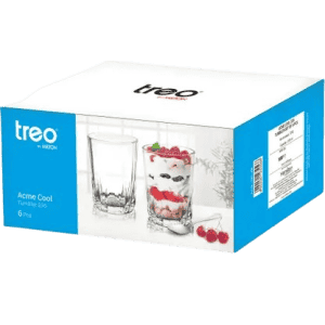 TREO By Milton Acme Cool Glass | Set of 6 | 235 ml | Transparent