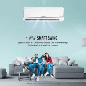 Lloyd 1 Ton 3 Star Inverter Split AC | 6 in 1 Convertible | Wi-Fi Ready | Clean Air Filter | Turbo Cool | White | GLS12I3FOJSR