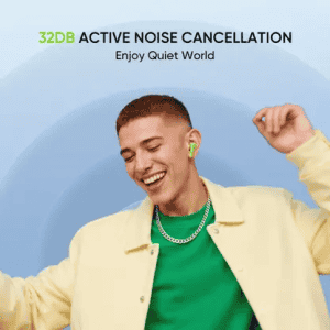 realme Buds T200 Earbud | Hi-Res with 32dB ANC | 12.4mm | Neon Green