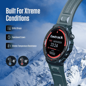 Fastrack Xtreme Pro Smartwatch | AMOLED Display | BT Calling | Black Strap