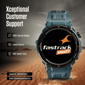 Fastrack Xtreme Pro Smartwatch | AMOLED Display | BT Calling | Black Strap