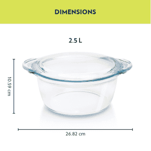 Borosil Deep Round Casserole | 2.5 L
