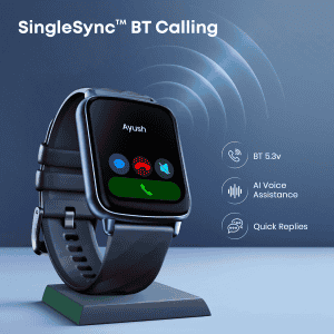 Fastrack Volt S1 Smart Watch | 1.83" Display | Silicone Strap | BT Calling | Black