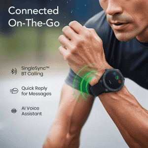 Titan Crest 2.0 Smart Watch | AMOLED Display With Functional Crown | Black