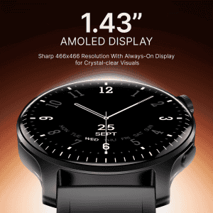 boAt Ultima Prime smartwatch | AMOLED Display | Onyx Black