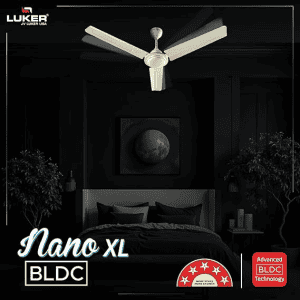 Luker NANO XL BLDC RMT Ceiling Fan | 1200 mm | White