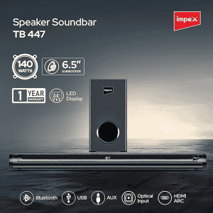 Impex Soundbar with Subwoofer | TB447 | 140 W